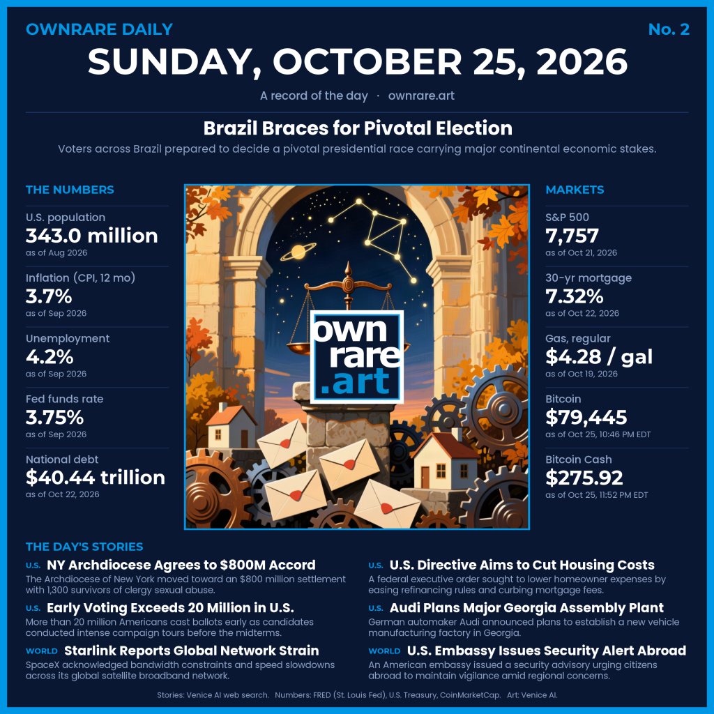 OwnRare Daily No. 2 · Sunday, October 25, 2026